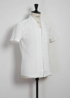 HANSEN GARMENTS JONNY | Short Sleeve Shirt | Waffle White -Mona Shop 25 17 1 jonny waffle white 2