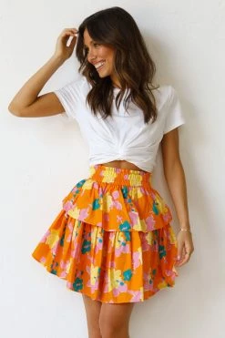 Florencia Skirt ORANGE -Mona Shop 44 L4A3215 59417.1639647683
