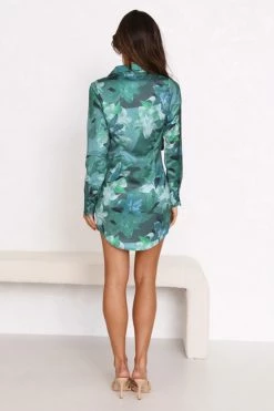 Olivia Dress GREEN FLORAL -Mona Shop 4L8A1925 23603.1653535568