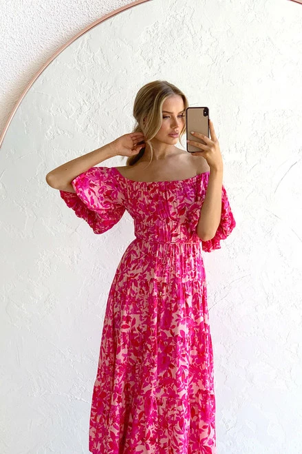 Monette Dress FUCHSIA FLORAL Monette Dress FUCHSIA FLORAL -Mona Shop 5IMG 9534 2 78274.1666242717