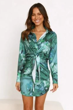 Olivia Dress GREEN FLORAL