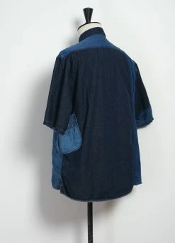 KAPITAL KATMANDU | Short Sleeve Patchwork Shirt | Indigo -Mona Shop EK 1213 IDG Patchwork KATMANDU Shirt 2022 4