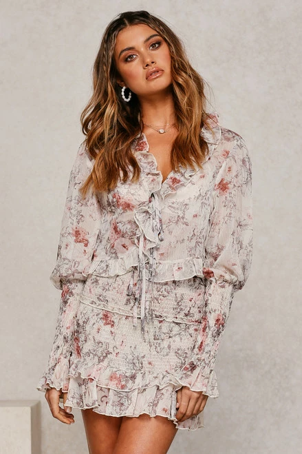 Dreamz Skirt CREAM FLORAL Dreamz Skirt CREAM FLORAL -Mona Shop H6A7071 1 64450.1570101646