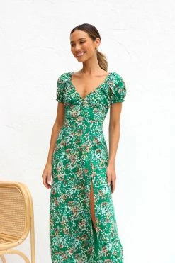 Anya Dress GREEN FLORAL -Mona Shop IMG 0474 00665.1675390441