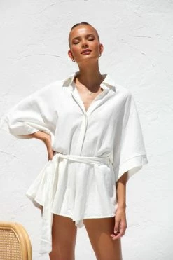 Sophia Playsuit WHITE -Mona Shop IMG 1147 03254.1676547496