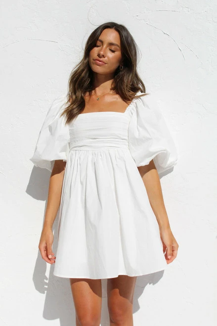 Nadiya Mini Dress WHITE Nadiya Mini Dress WHITE -Mona Shop IMG 2698 36531.1661403063