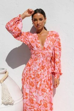 Olena Dress PINK FLORAL -Mona Shop IMG 3015 20049.1661399300