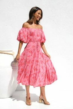 Monette Dress PINK FLORAL -Mona Shop IMG 5367 02002.1663384303