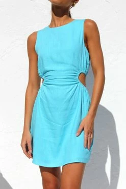 Daria Dress AQUA BLUE -Mona Shop IMG 7373 32937.1668722669