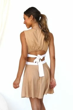 Soraya Dress TAN 7 Soraya Dress TAN -Mona Shop IMG 8970 32086.1675743885