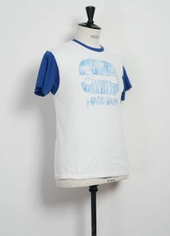 KAPITAL HARD RAIN | 2 Tone Ringer T-shirt | White & Blue -Mona Shop K2206SC146 20 Jersey 2TONES Ringer T HARD RAIN 3