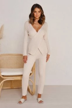 Allis Knit Pants BEIGE -Mona Shop L4A0201 54959.1597884481