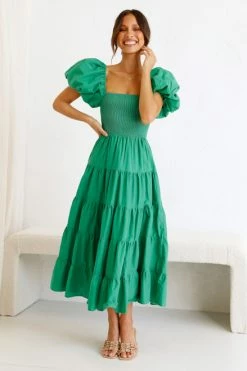 Zaina Dress GREEN -Mona Shop L4A0382 37687.1651549836