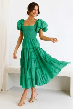 Zaina Dress GREEN -Mona Shop L4A0394 37025.1651549836