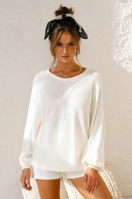 Brandy Knit Shorts IVORY Brandy Knit Shorts IVORY -Mona Shop L4A0544 1 04489.1592201930