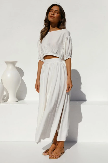 Bea Maxi Skirt WHITE Bea Maxi Skirt WHITE -Mona Shop L4A0996 30618.1638416893