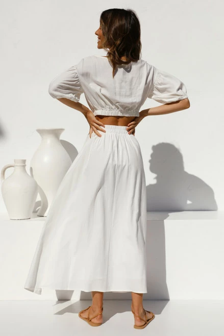 Bea Maxi Skirt WHITE Bea Maxi Skirt WHITE -Mona Shop L4A1018 18717.1637639266