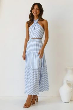 Kerry Set BLUE STRIPE -Mona Shop L4A1082 21466.1640915488