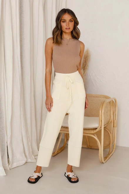 Miguel Knit Pants CREAM Miguel Knit Pants CREAM -Mona Shop L4A1182 09358.1597295090