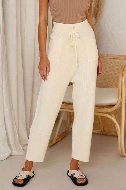 Miguel Knit Pants CREAM Miguel Knit Pants CREAM -Mona Shop L4A1182 11129.1597631526