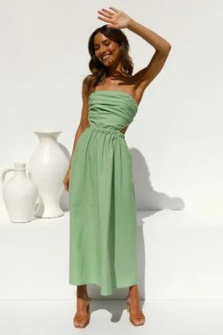 Dani Midi Dress GREEN 12 Dani Midi Dress GREEN -Mona Shop L4A1329 29729.1638268845