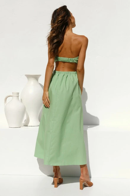 Dani Midi Dress GREEN Dani Midi Dress GREEN -Mona Shop L4A1354 37792.1637643384