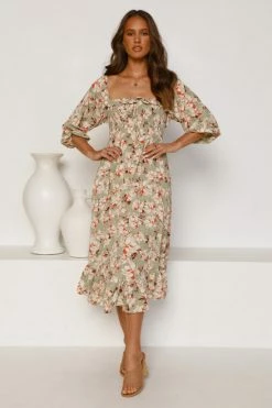 Neve Dress SAGE FLORAL -Mona Shop L4A2097 62831.1651553548