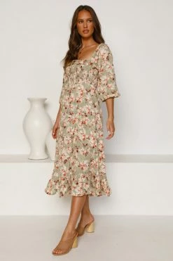Neve Dress SAGE FLORAL -Mona Shop L4A2111 46371.1651553548