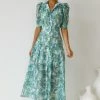Shania Dress GREEN PAISLEY -Mona Shop L4A2725 90597.1639462703