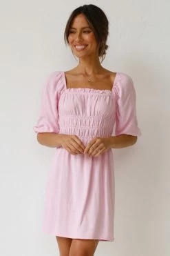 Tori Mini Dress PINK -Mona Shop L4A2757 1 02414.1639047767