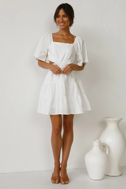 Julina Mini Dress WHITE Julina Mini Dress WHITE -Mona Shop L4A2965 49890.1637643344