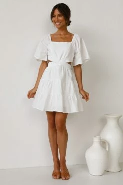 Julina Mini Dress WHITE 10 Julina Mini Dress WHITE -Mona Shop L4A2966 27313.1637643344