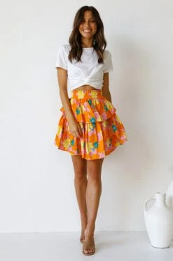 Florencia Skirt ORANGE -Mona Shop L4A3220 68219.1639560458