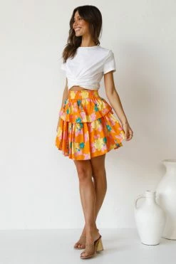 Florencia Skirt ORANGE -Mona Shop L4A3229 90932.1639023674