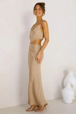 Eisley Midi Dress TAUPE 6 Eisley Midi Dress TAUPE -Mona Shop L4A3924 66782.1629960658