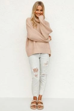 Hayden Knit Top BEIGE -Mona Shop L4A8202 23826.1624425547