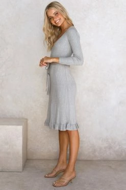 Monroe Midi Dress GREY -Mona Shop L4A8431 92667.1620966148