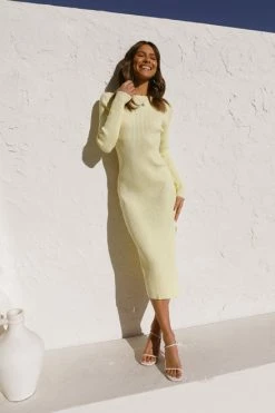 Enya Midi Dress YELLOW -Mona Shop L4A8853 44292.1627965441