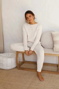 Renata Knit Pants CREAM -Mona Shop L4A8956 13500.1588905443