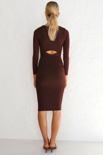 Idina Midi Dress CHOCOLATE Idina Midi Dress CHOCOLATE -Mona Shop L4A9343 66945.1622694746