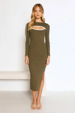 Deanna Dress KHAKI -Mona Shop L8A1370 70832.1655695868