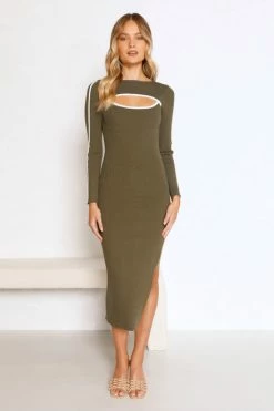 Deanna Dress KHAKI -Mona Shop L8A1371 98088.1655695868