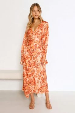 Tiarna Dress ORANGE FLORAL 7 Tiarna Dress ORANGE FLORAL -Mona Shop L8A1408 24356.1655695624