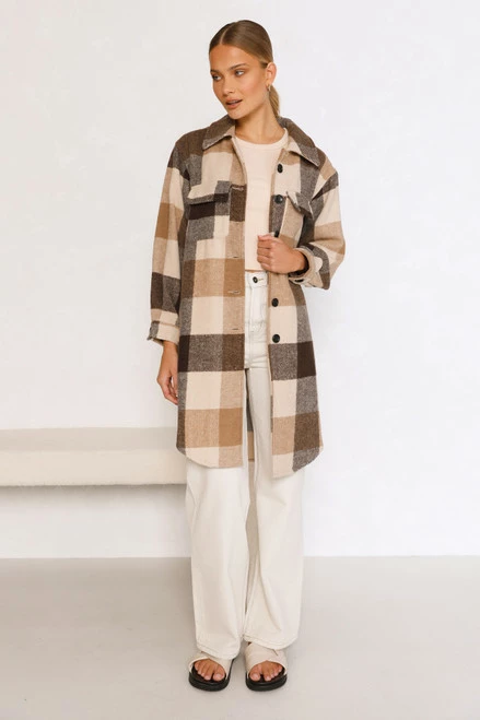 Asher Longline Shacket MOCHA Asher Longline Shacket MOCHA -Mona Shop L8A1808 69852.1655346503