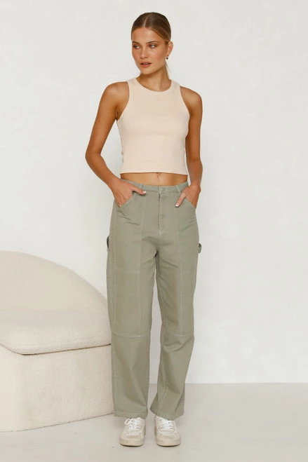 Alainn Pants KHAKI Alainn Pants KHAKI -Mona Shop L8A2158 64172.1658802493