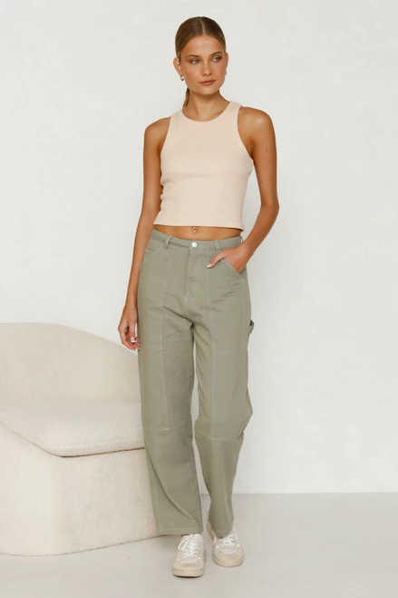 Alainn Pants KHAKI Alainn Pants KHAKI -Mona Shop L8A2166 39901.1658969383