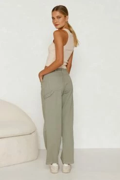 Alainn Pants KHAKI 8 Alainn Pants KHAKI -Mona Shop L8A2175 07686.1658969391