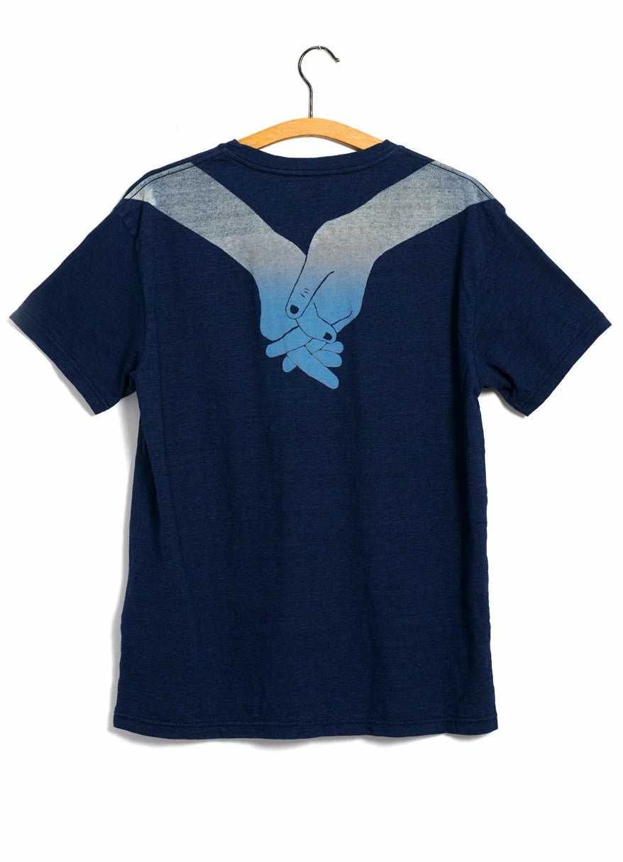 BLUE HANDS | IDG Jersey Crew T | Indigo KAPITAL BLUE HANDS | IDG Jersey Crew T | Indigo -Mona Shop blue hands idg jersey crew t indigo kapital 529550