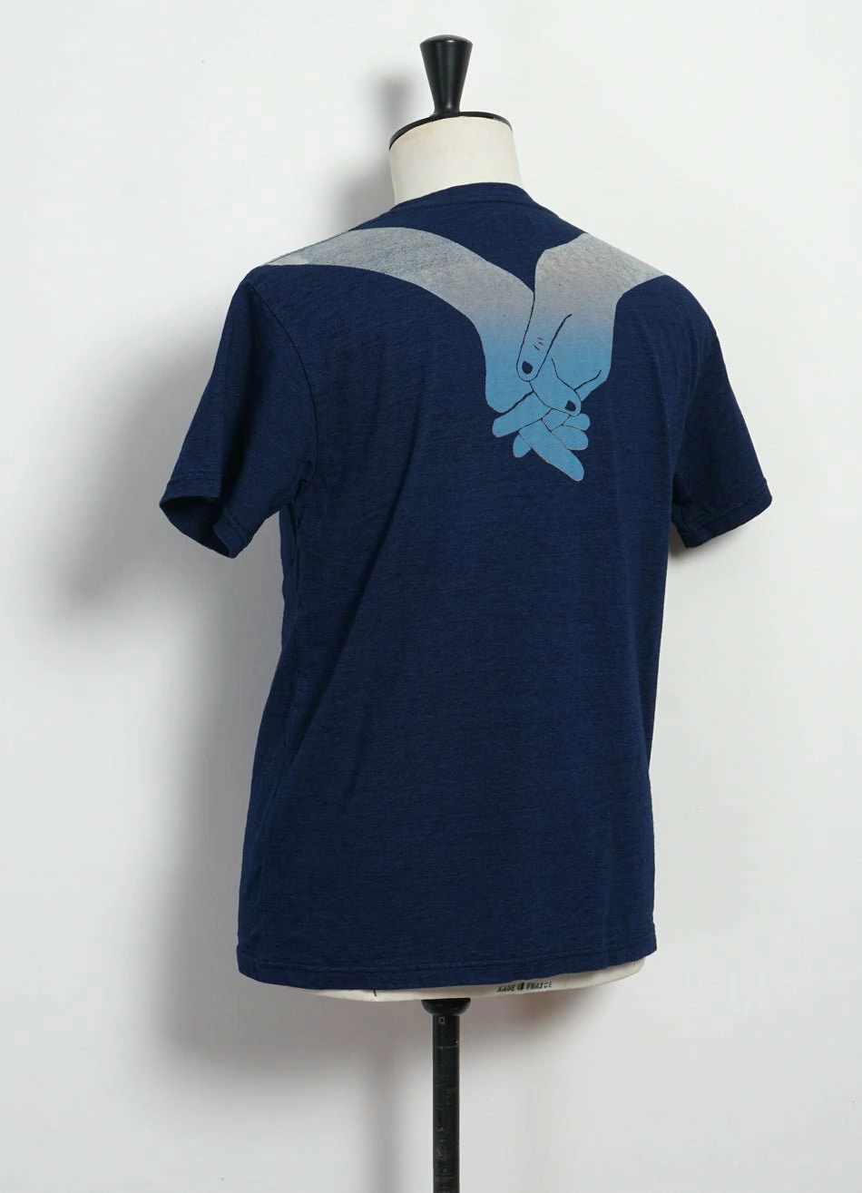 BLUE HANDS | IDG Jersey Crew T | Indigo KAPITAL BLUE HANDS | IDG Jersey Crew T | Indigo -Mona Shop blue hands idg jersey crew t indigo kapital 969480