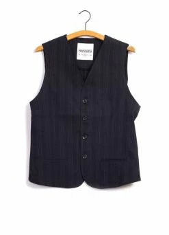 HANSEN GARMENTS DANIEL | 4-Button Waistcoat | Black Stripe